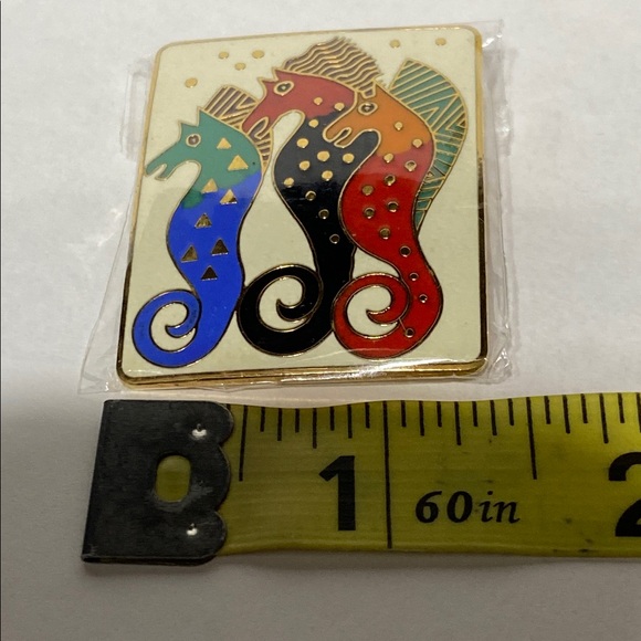 Laurel Burch Vintage Enamel Brooch Sea Stallions pin brooch jewelry - Picture 8 of 10
